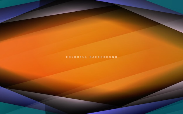 abstract geometric overlap layer shape orange and blue color