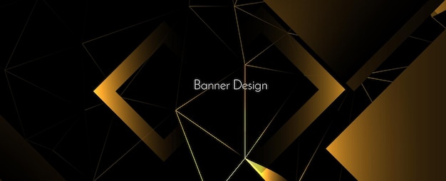 Abstract geometric pattern gold elegant modern banner vector