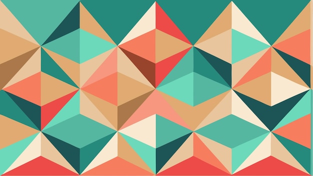 Abstract Geometric Pattern Teal Coral