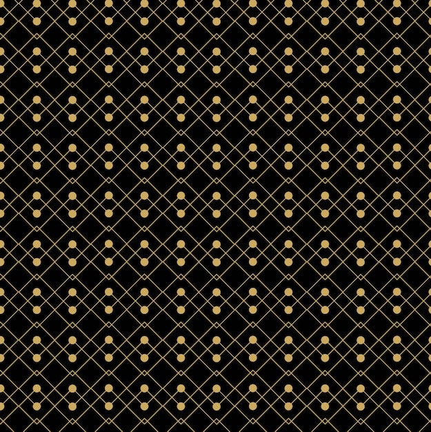 Abstract geometric pattern with crosses stripes lines Seamless background Black and gold ornament