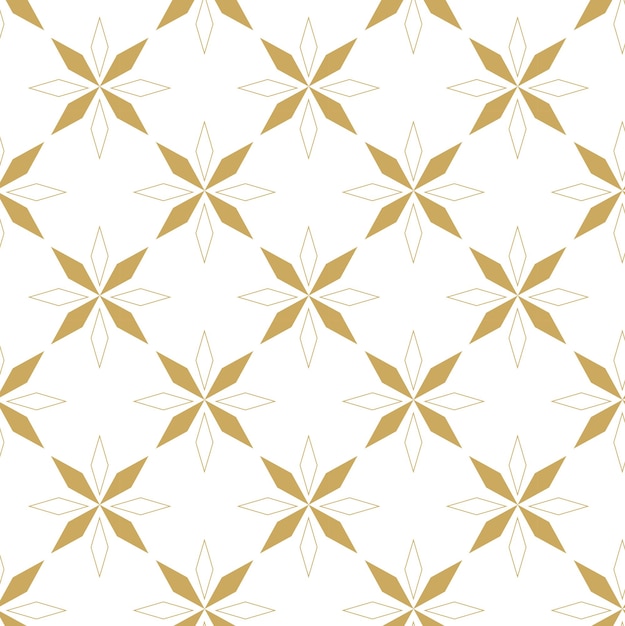 Abstract geometric pattern with crosses stripes lines Seamless vector background White and gold