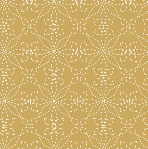 abstract geometric pattern with crosses stripes lines seamless vector background white and gold