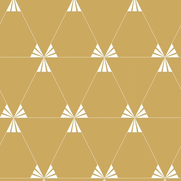 Abstract geometric pattern with triangle lines and stripes on gold background A seamless vector background Graphic modern pattern White and gold pattern