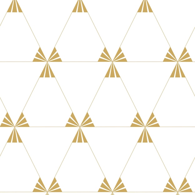Abstract geometric pattern with triangle lines and stripes on white background A seamless vector background Graphic modern pattern White and gold pattern