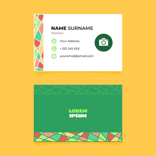 Abstract Geometric Rounded Name Card Design