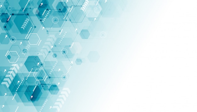 abstract geometric shape  science concept on blue color  
