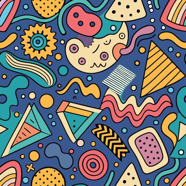 Abstract Geometric Shapes Seamless Pattern