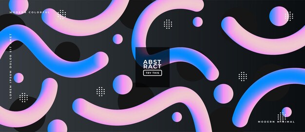 abstract geometric trend liquid gradient shape on fluid shape illustration composition background