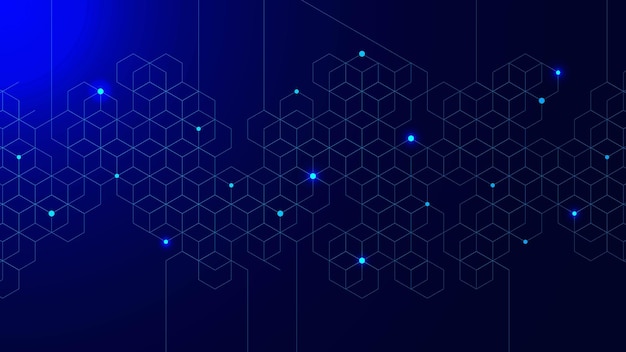 Abstract geometric with hexagons digital block technology with glowing particle Network connection