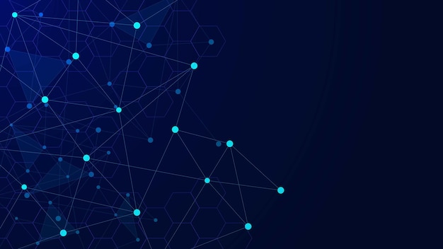 Abstract geometric with polygonal and dots lines connection for science and technology background