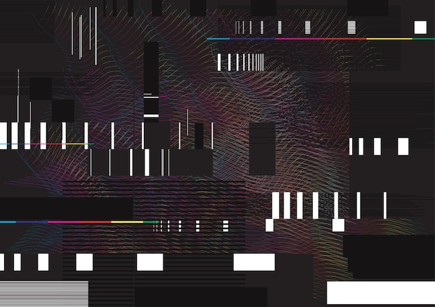 Abstract glitch background illustration. Glitched lines and rectangular shapes. data collapsing.