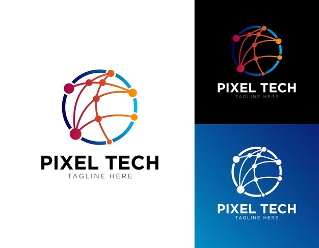 abstract global technology logo