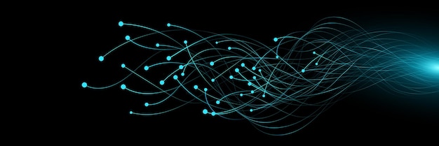 Abstract glowing neural connectors analyze big data into cyberspace Scientific technological background Neural network concept Vector