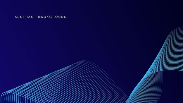 abstract glowing wave lines on dark blue background dynamic wave line