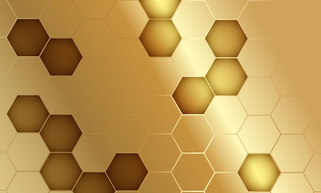 Abstract gold hexagonal luxury vector background
