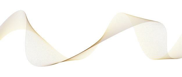 Abstract golden wave design on a white background