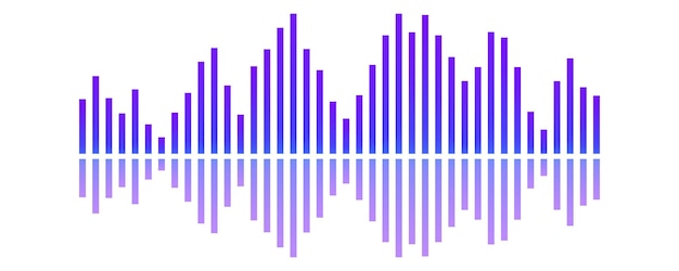 Abstract gradient audio waveform with reflection