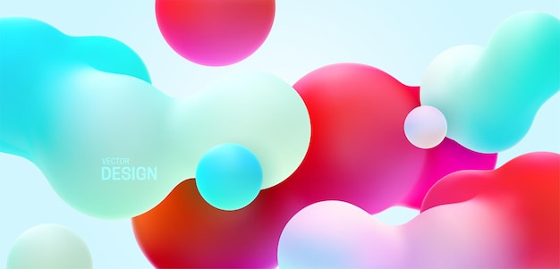 abstract gradient background with multicolored morphing organic shapes