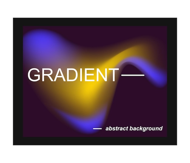 Abstract gradient background with smooth blur shapes dark blue yellow and purple color copy space