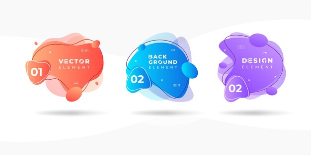Abstract gradient fluid shape graphic element design for banner background text title vector