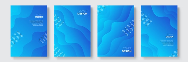 Abstract gradient geometric cover designs, trendy brochure templates, colorful futuristic posters. Vector illustration. Global swatches