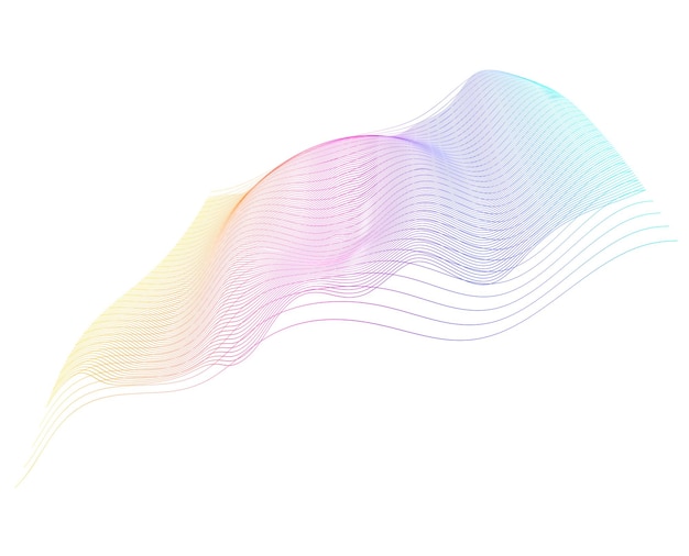Abstract gradient geometric lines wave background Modern 3D curve shape with colorful flowing stripes for technology science big data blockchain business presentation design