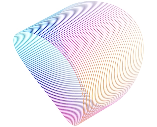 Abstract gradient geometric lines wave background Modern 3D curve shape with colorful flowing stripes for technology science big data blockchain business presentation design