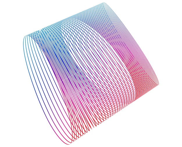 Abstract gradient geometric lines wave background Modern 3D curve shape with colorful flowing stripes for technology science big data blockchain business presentation design