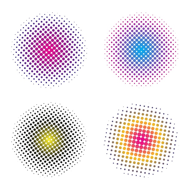 abstract gradient halftone shape vector illustration