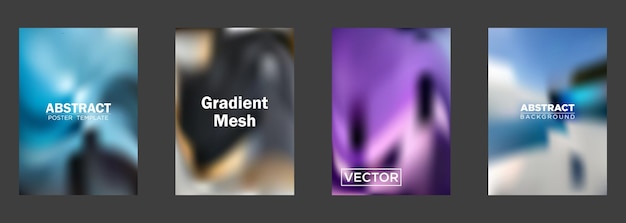 Abstract Gradient Mesh Background Poster Templates Vector Designs