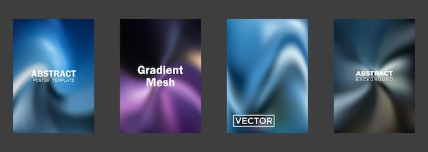 abstract gradient mesh backgrounds vector poster templates