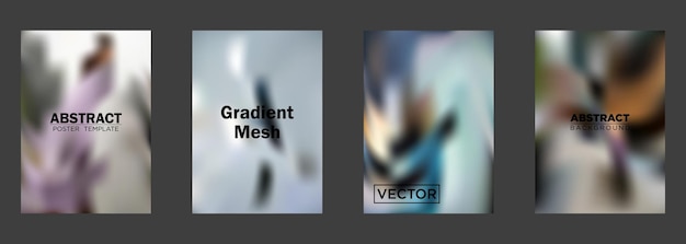 abstract gradient mesh poster templates vector background designs