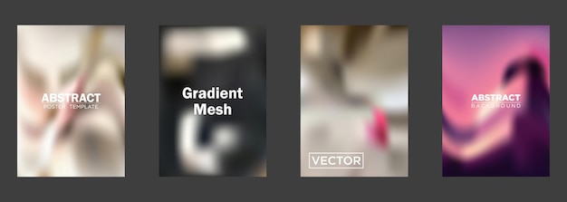 abstract gradient mesh poster templates vector background designs