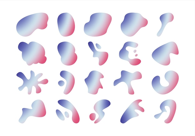 abstract gradient shape element set collection