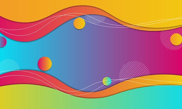 Abstract gradient wave papercut style with white lines background.