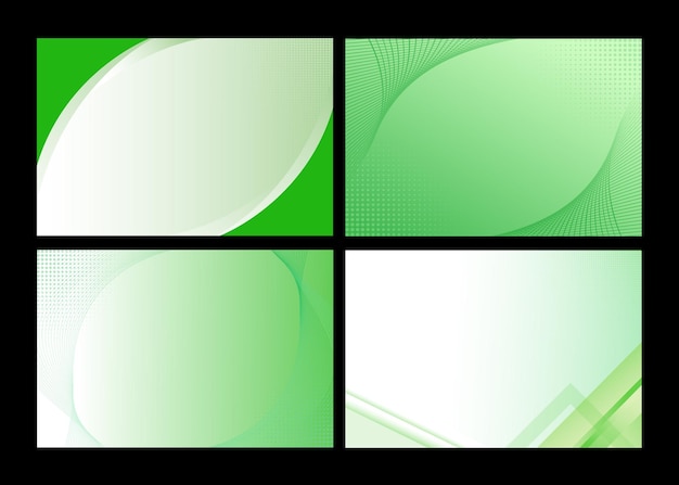 Abstract green background set with white space and different shape