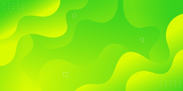 Abstract green background with trendy wavy geometric elements