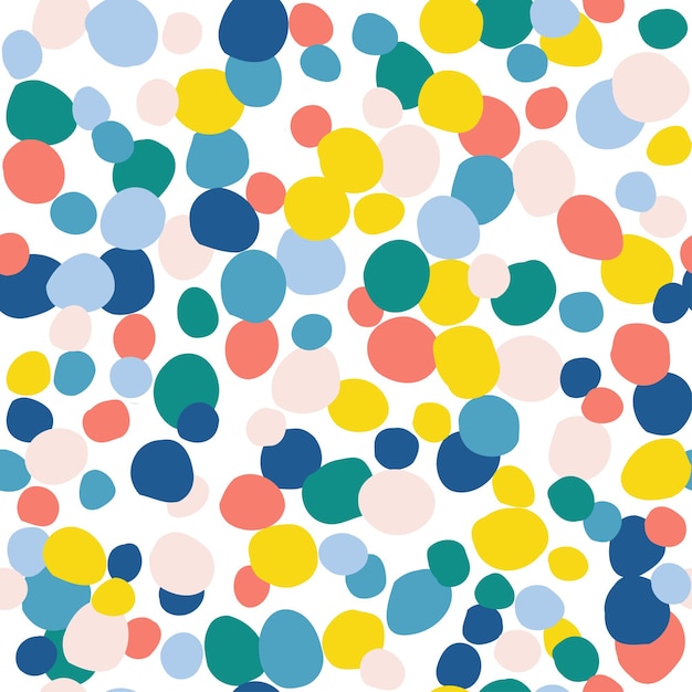 Abstract handmade round seamless pattern background. Childish handcrafted wallpaper for design card, wallpaper, album, scrapbook, holiday wrapping paper, textile fabric, bag print, t shirt etc.