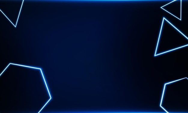 abstract hexagon and triangles light out technology and with neon hitech communication concept innovation background vector design