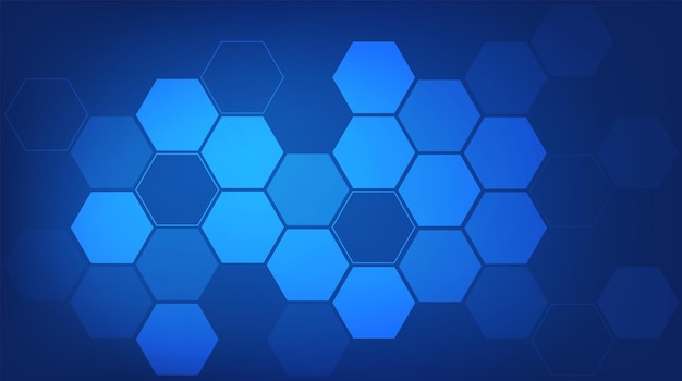 Abstract hexagon blue background.