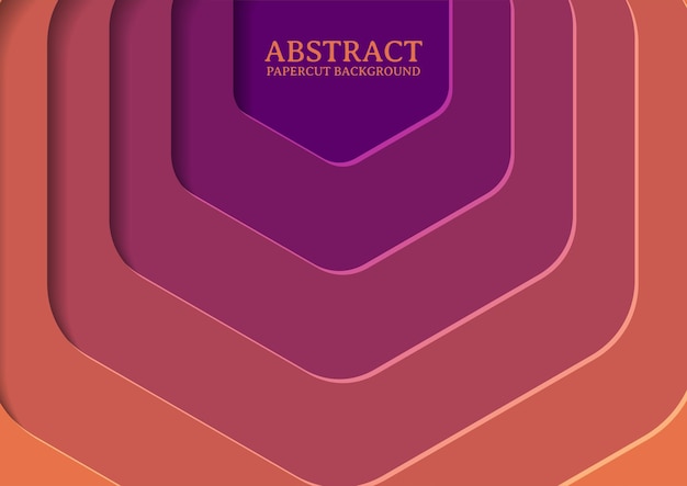 Abstract hexagon papercut design background with overlap layer, 3D hexagon papercut background