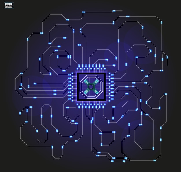 Abstract hud elements the blue background.