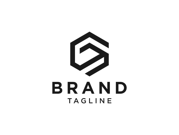 Abstract Initial Letter G Logo. Black Linear Rounded Arrow Style.
