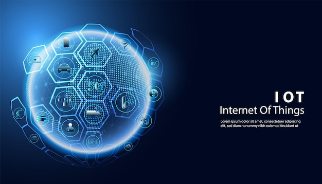 Abstract Internet of things Concept city 5GIoT Internet of Things communication network Innovation