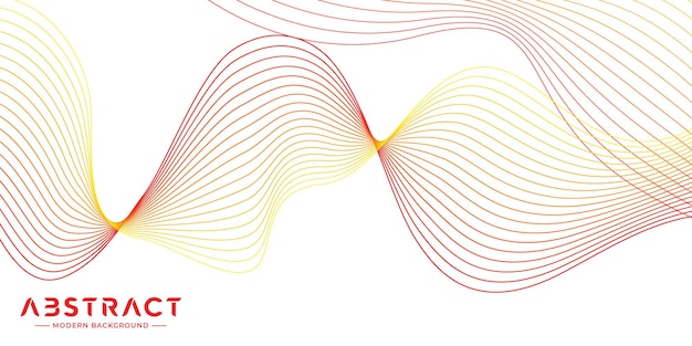 Abstract line art vector background.Vector abstract background with a red and yellow dynamic waves,