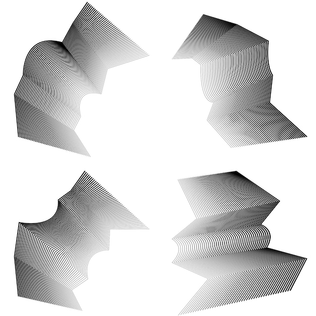 abstract lines black white design element on white background of angle waves vector illustration eps 10 for grunge elegant business card print brochure flyer banners cover book label fabric