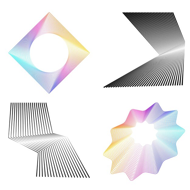 abstract lines black white design element on white background of angle waves vector illustration eps 10 for grunge elegant business card print brochure flyer banners cover book label fabric