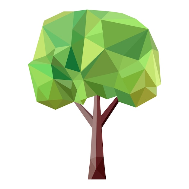 Abstract low poly tree icon isolated Geometric polygonal style 3d low poly