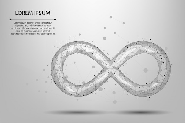 Abstract mash line and point Infinity icon.