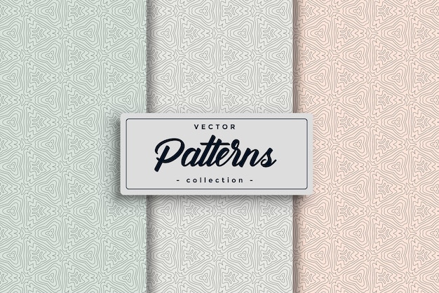 Abstract mesmerizing set of random textile symbol patterns in a minimalistic HandDrawn Geometric Simple Seamless Pattern Set collection